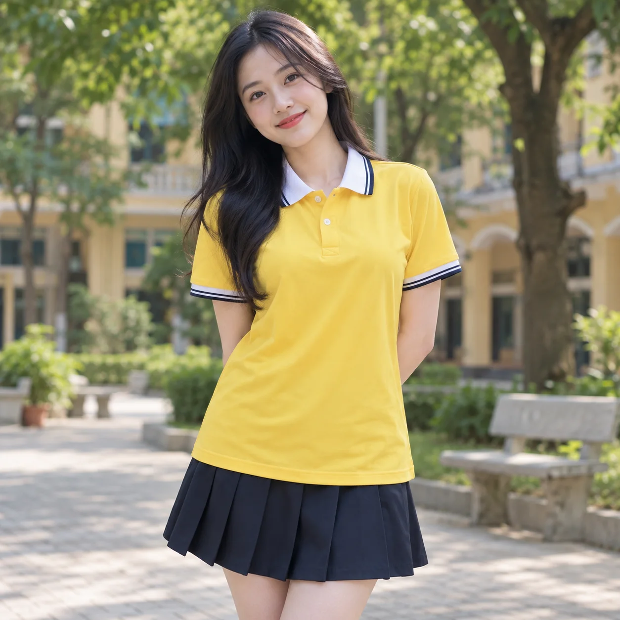 Áo Đồng Phục Lớp Màu Vàng, Phối Cổ Cho Học Sinh