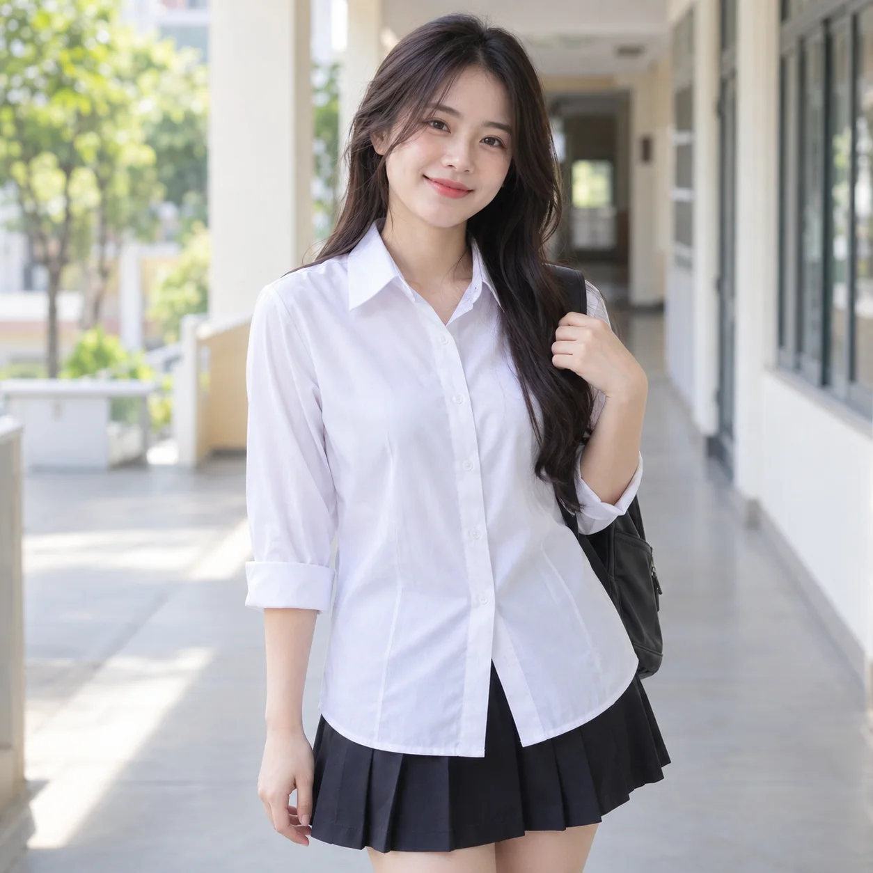 Áo Lớp Sơ Mi Màu Trắng Cho Học Sinh – Mẫu 1