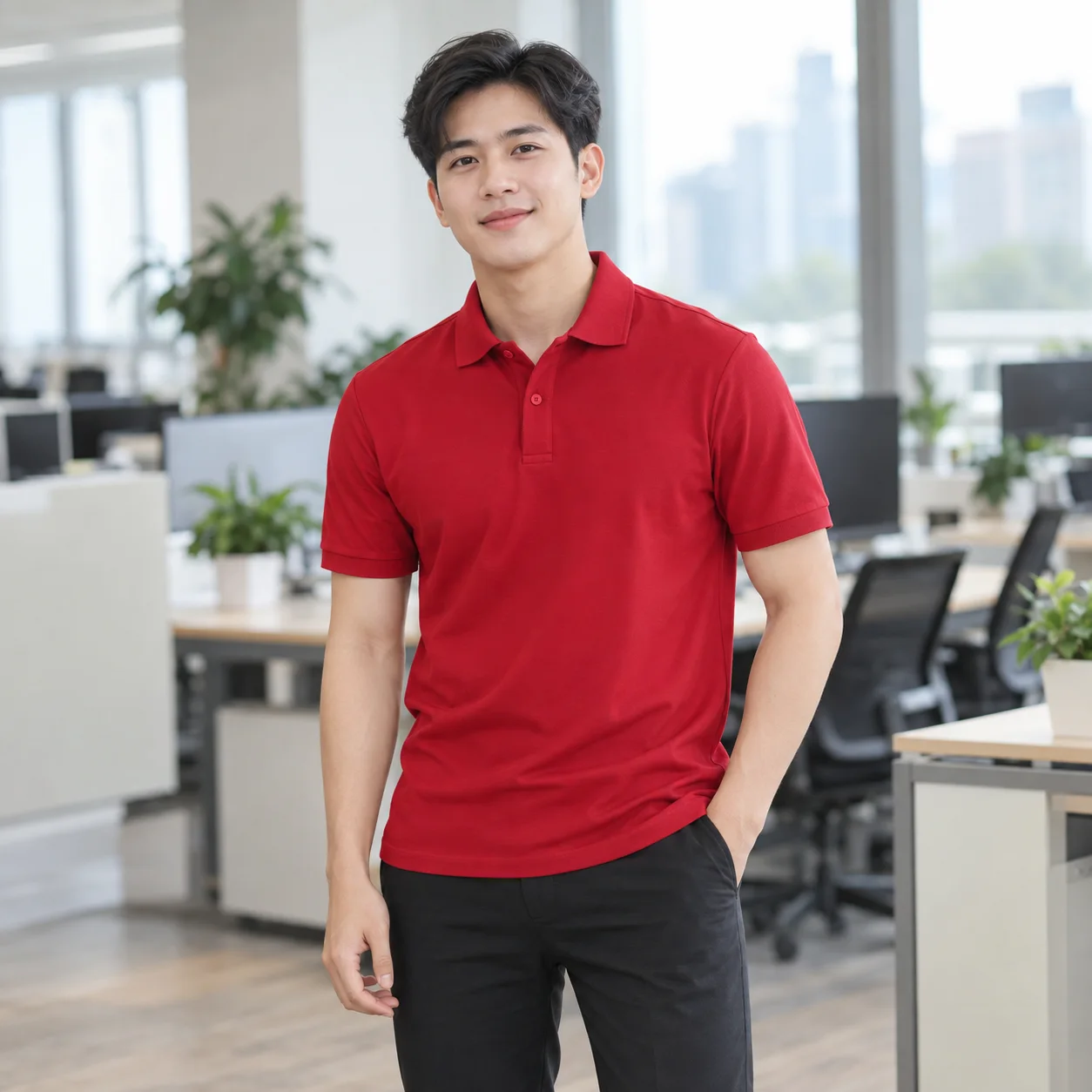 Áo Polo Đồng Phục Công Ty Màu Đỏ Cho Nhân Viên
