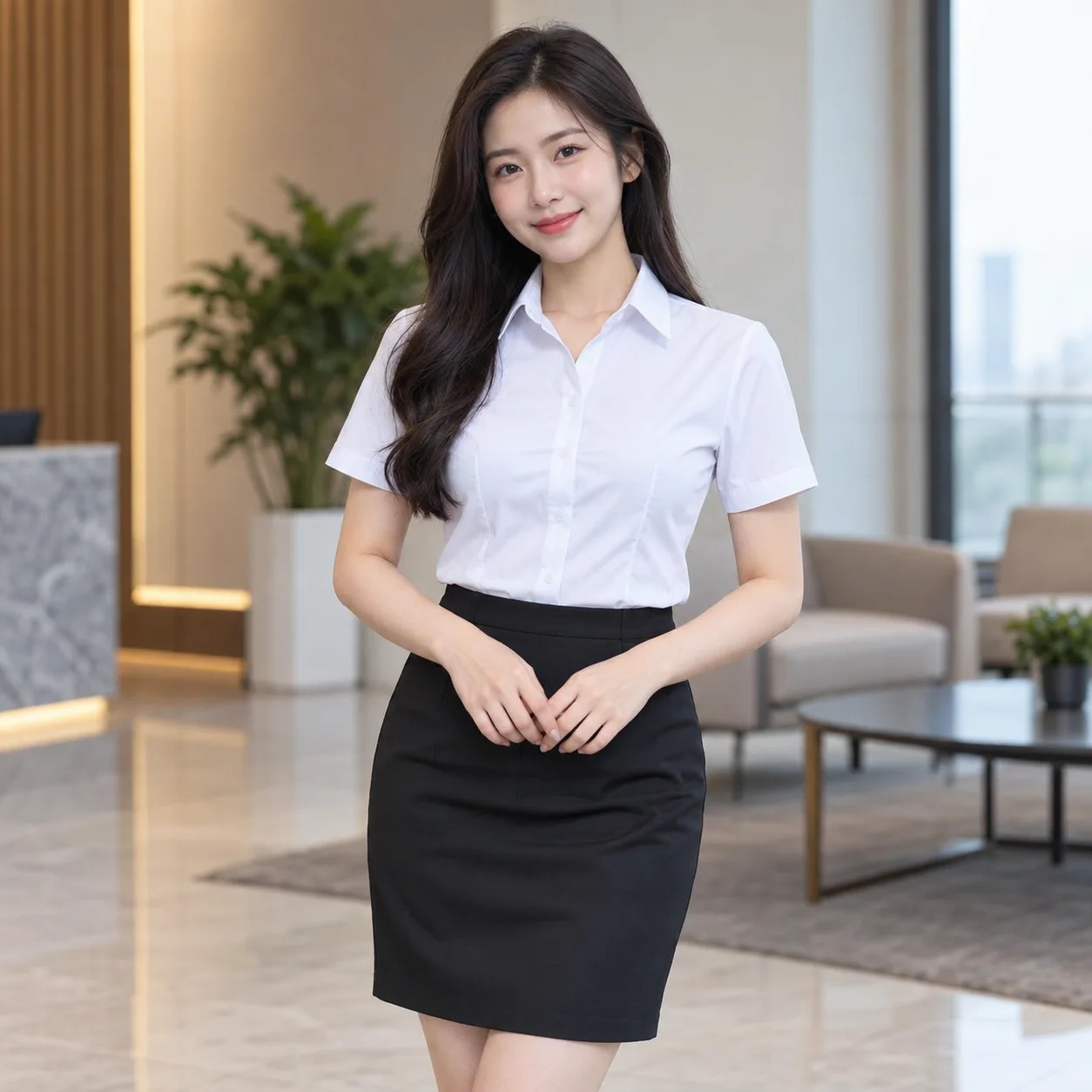 Áo Sơ Mi Đồng Phục Công Sở Tay Ngắn Cho Nhân Viên