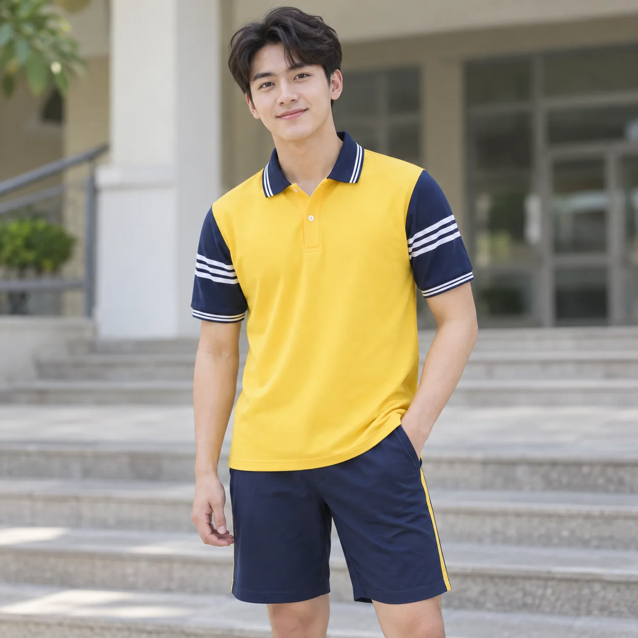 Đồng Phục Mầm Non Phối Sọc Cho Trường Học – Mẫu 1