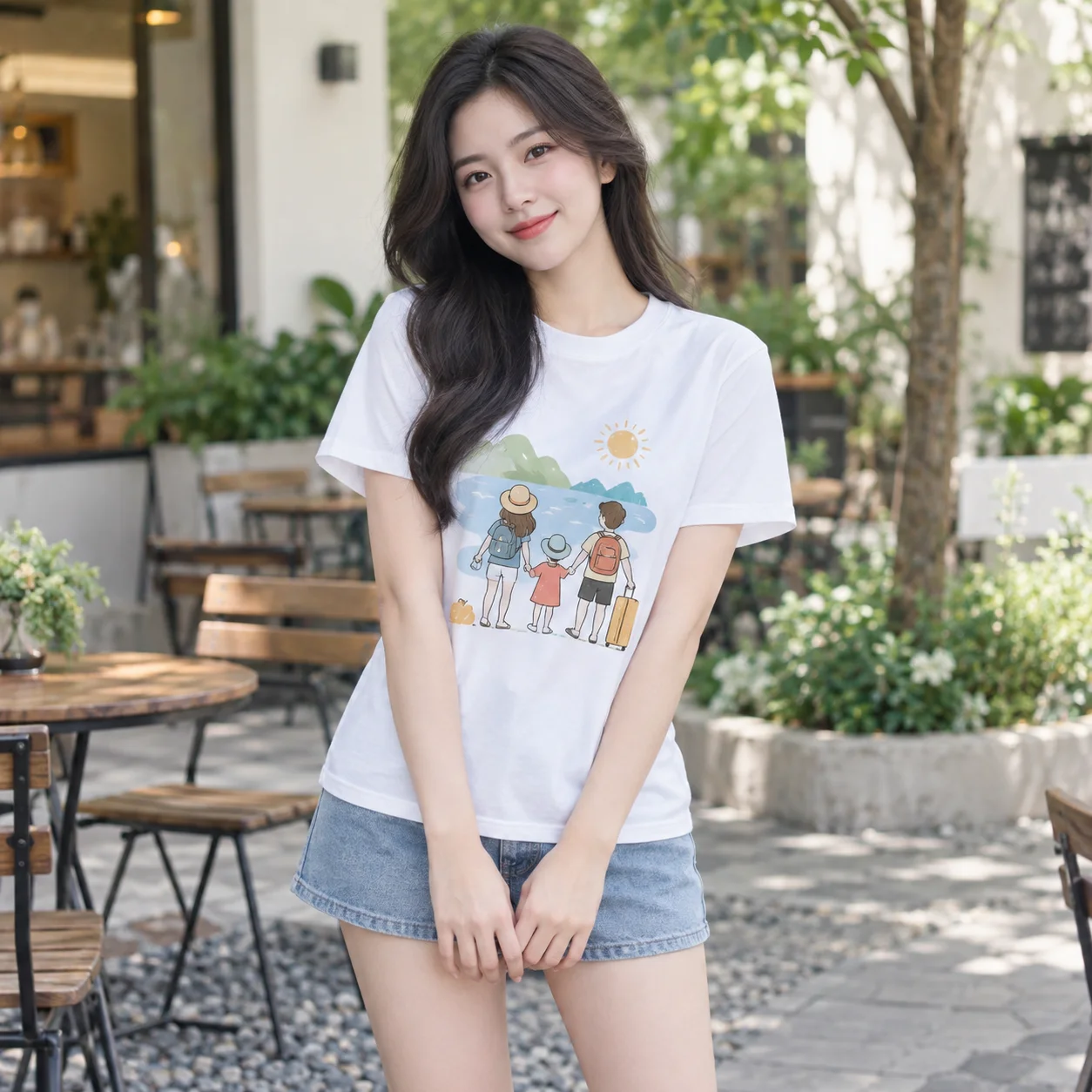 Áo Đồng Phục Gia Đình Màu Trắng Cho Chuyến Đi Chung – Mẫu 3