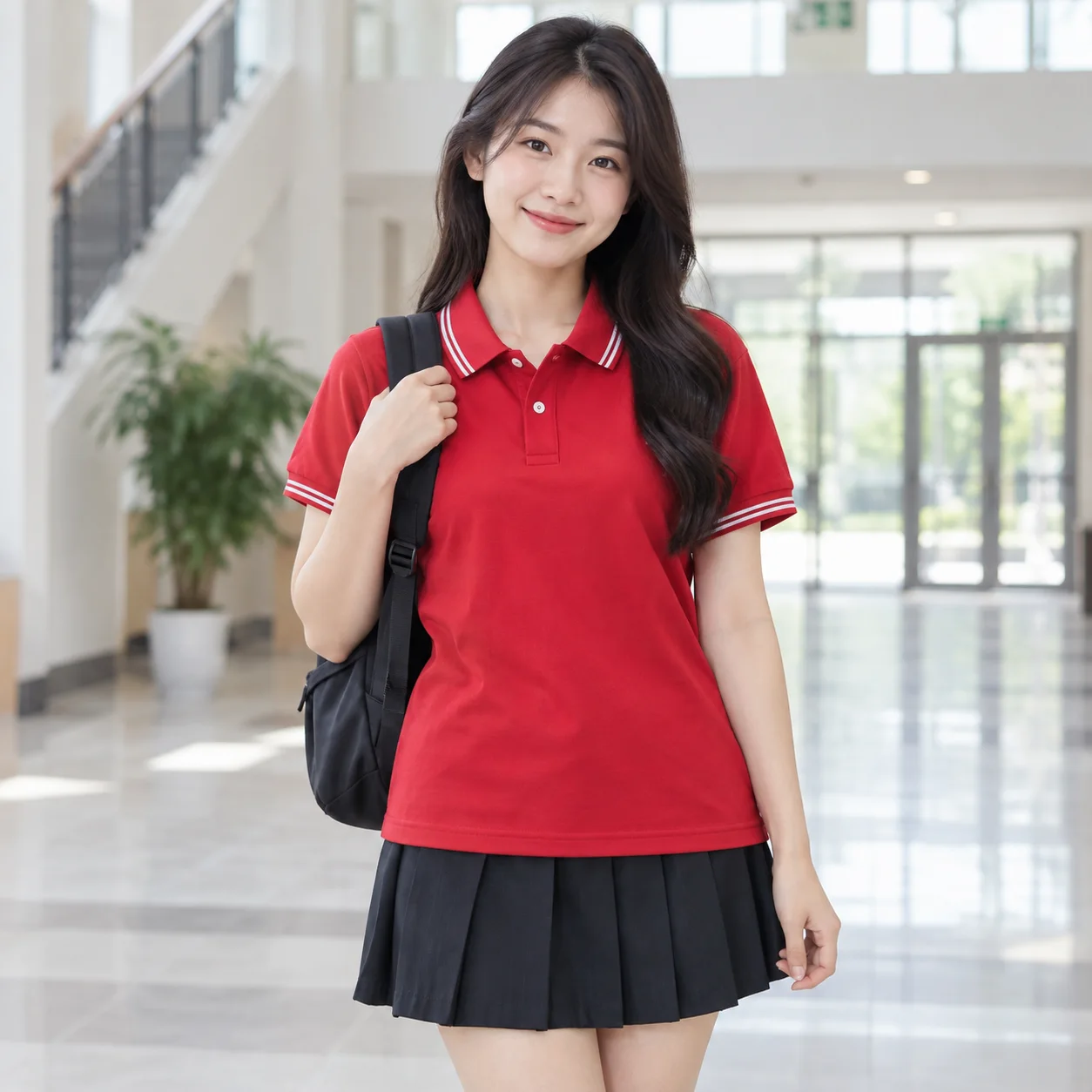 Áo Đồng Phục Học Sinh Màu Đỏ Cho Trường Học