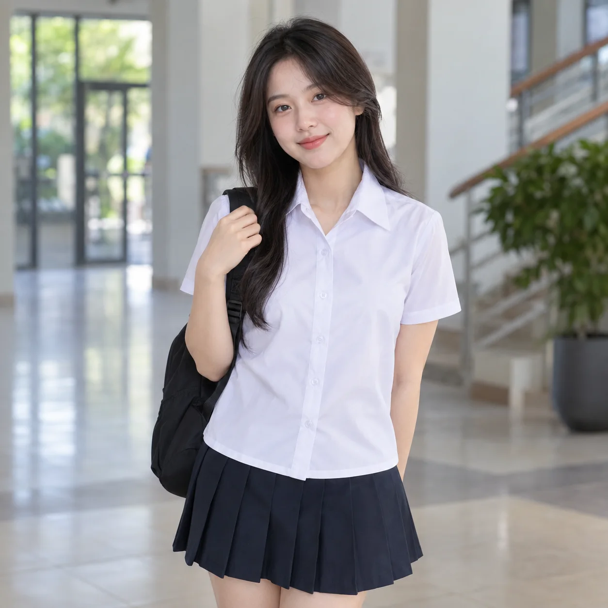 Áo Đồng Phục Học Sinh Màu Trắng Cho Trường Học – Mẫu 1