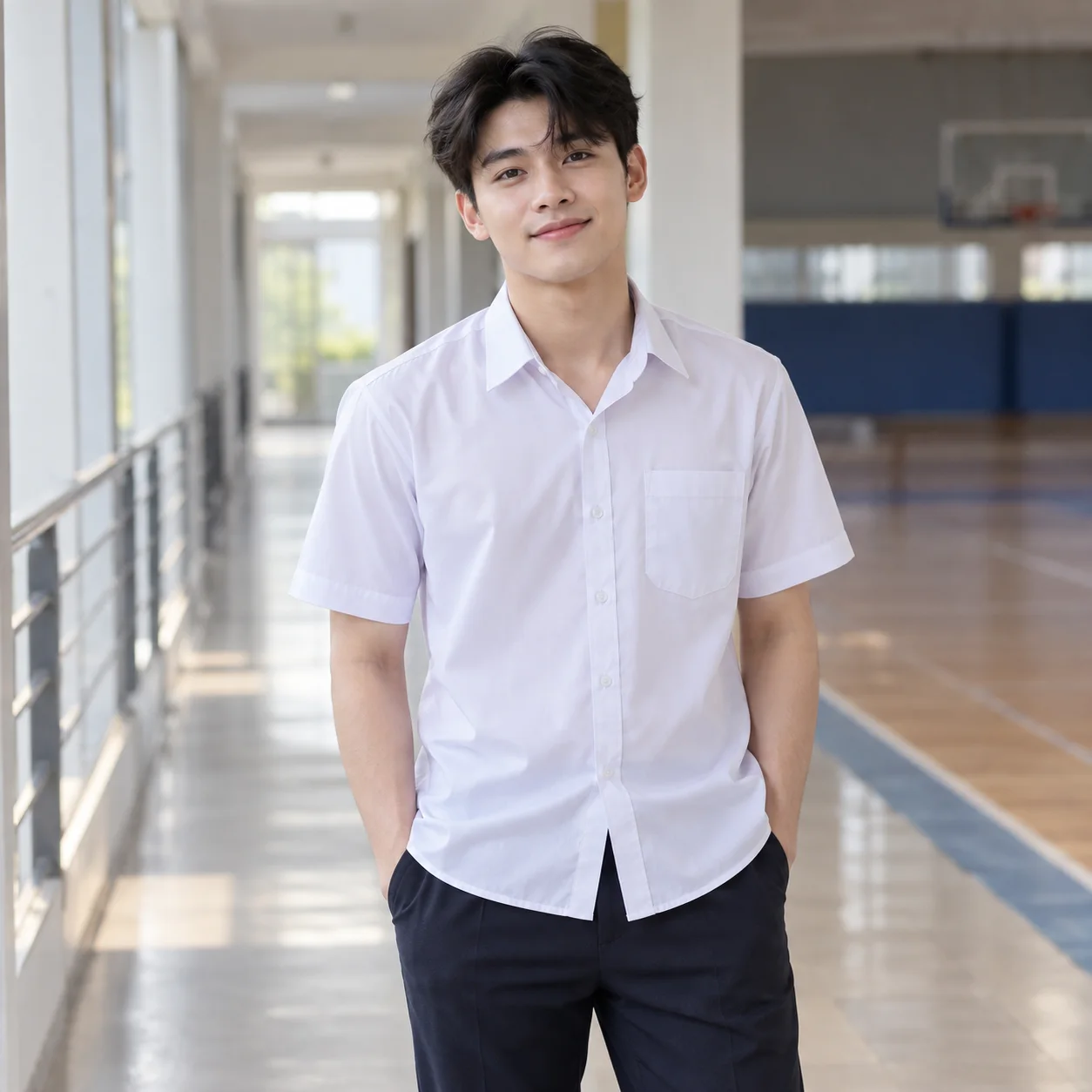 Áo Đồng Phục Học Sinh Màu Trắng Cho Trường Học – Mẫu 2