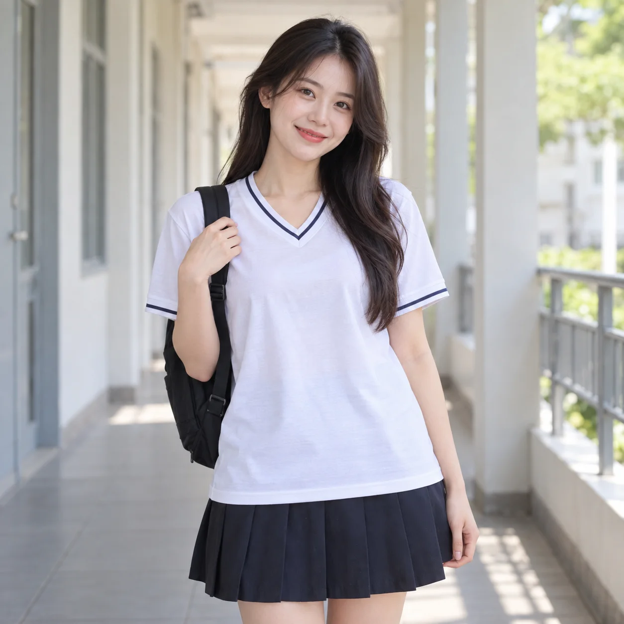Áo Đồng Phục Lớp Màu Trắng, Cổ V Cho Học Sinh – Mẫu 2