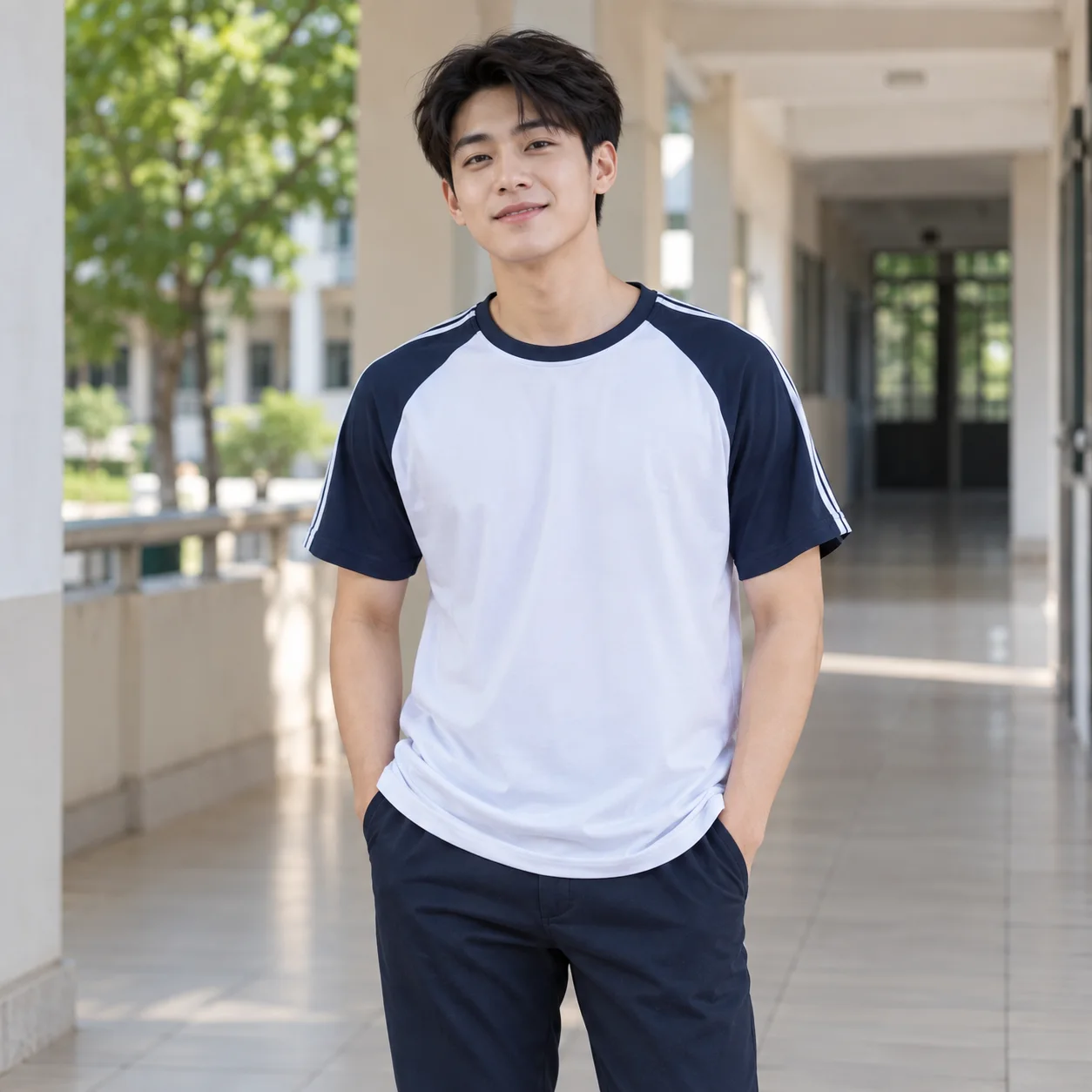 Áo Đồng Phục Lớp Màu Trắng, Phối Tay Cho Học Sinh