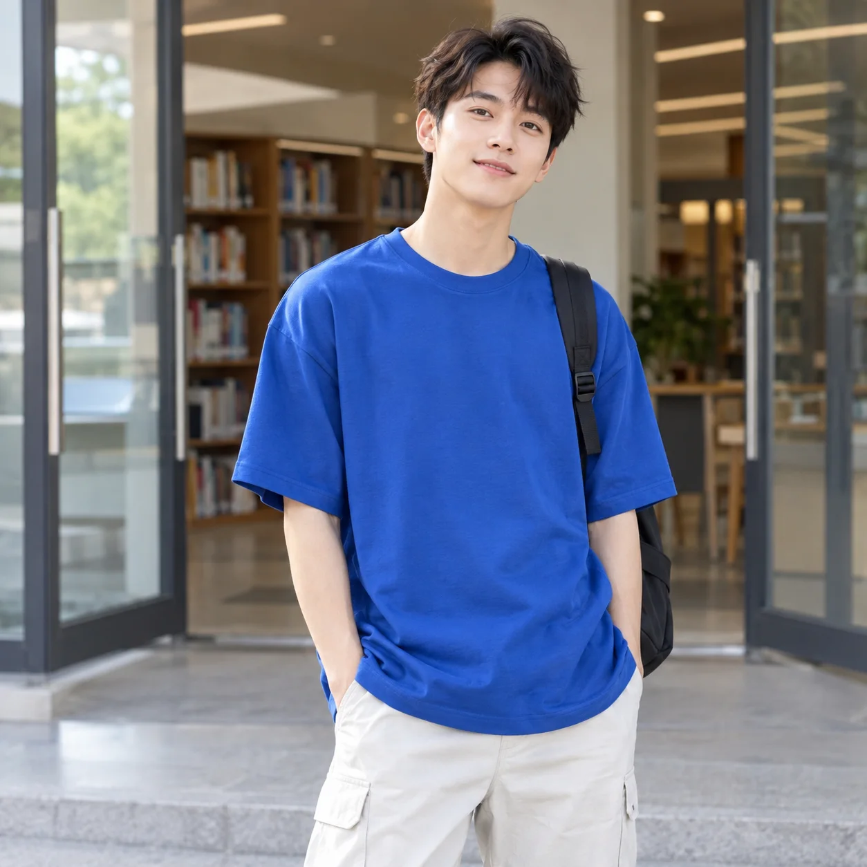 Áo Đồng Phục Lớp Màu Xanh Dương, Form Oversize Cho Học Sinh