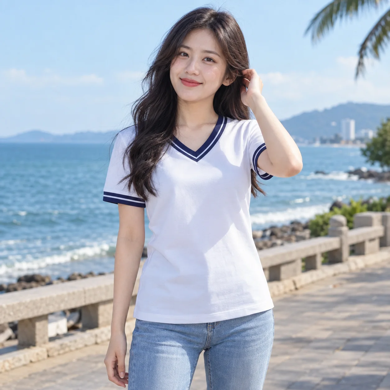 Áo Đồng Phục Nhóm Cổ V Cho Nhóm Tập Thể – Mẫu 1