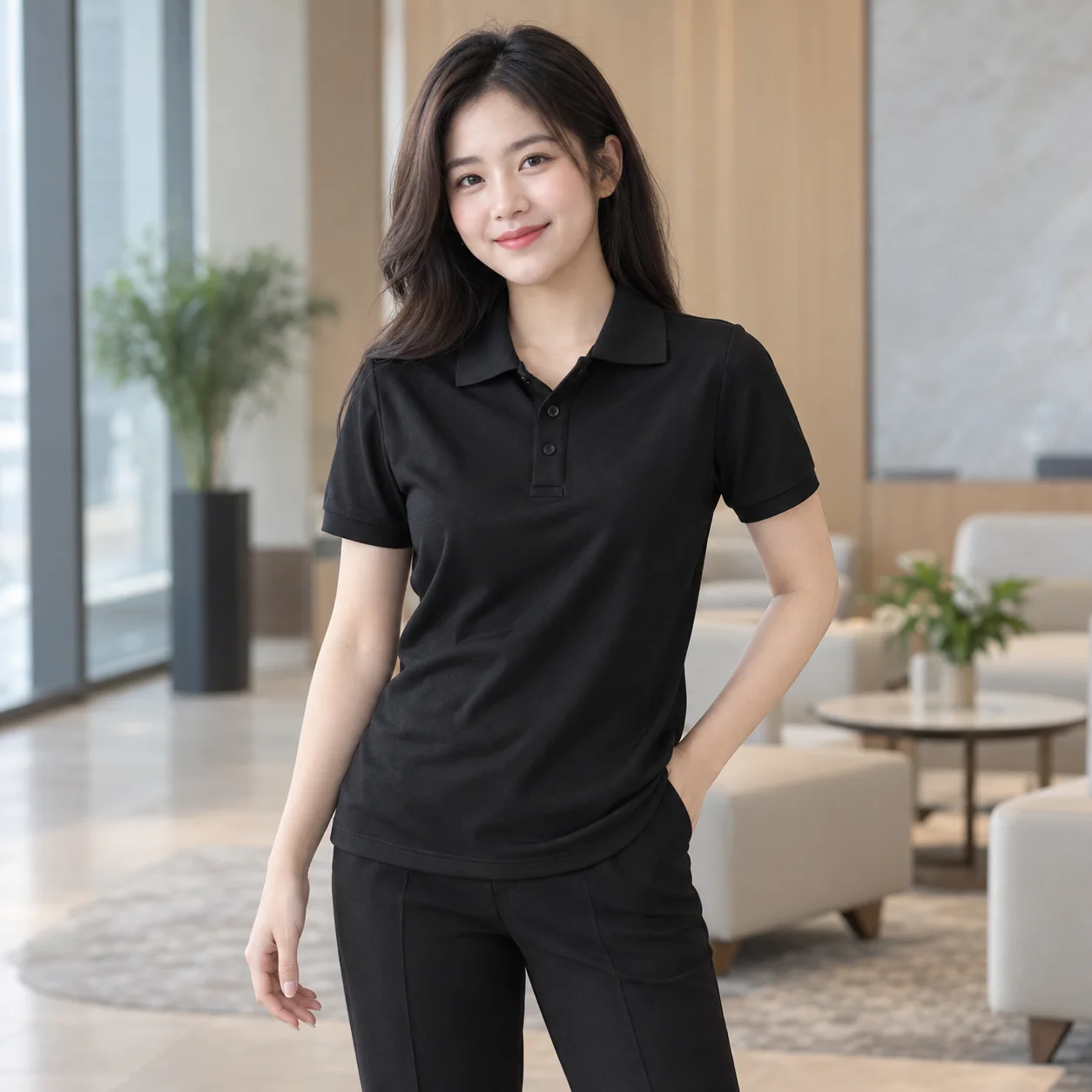 Áo Đồng Phục Theo Yêu Cầu Màu Đen Cho Tập Thể – Mẫu 2