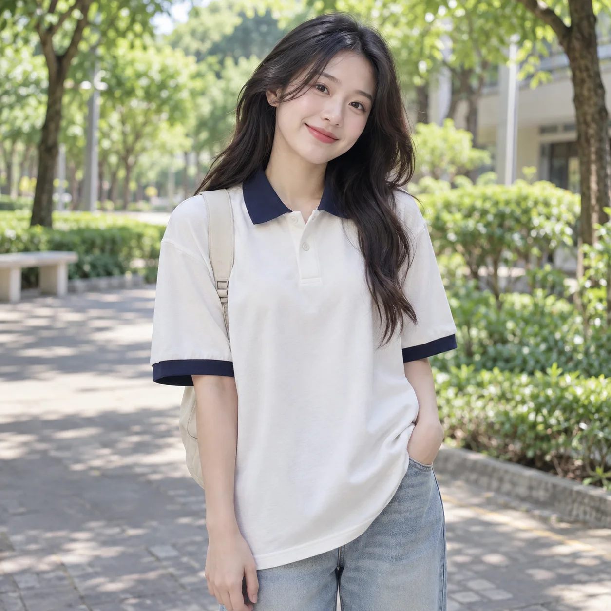 Áo Lớp Polo Form Oversize Cho Học Sinh