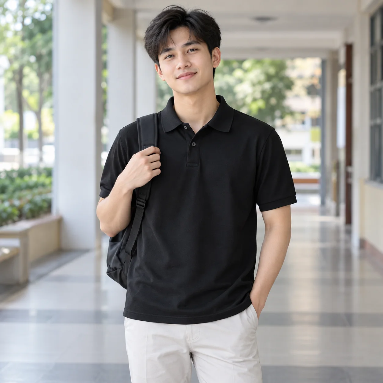 Áo Lớp Polo Màu Đen Cho Học Sinh