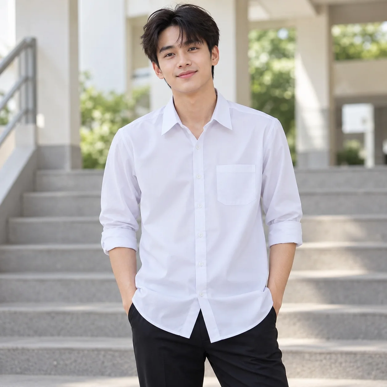 Áo Lớp Sơ Mi Cổ Đức Cho Học Sinh