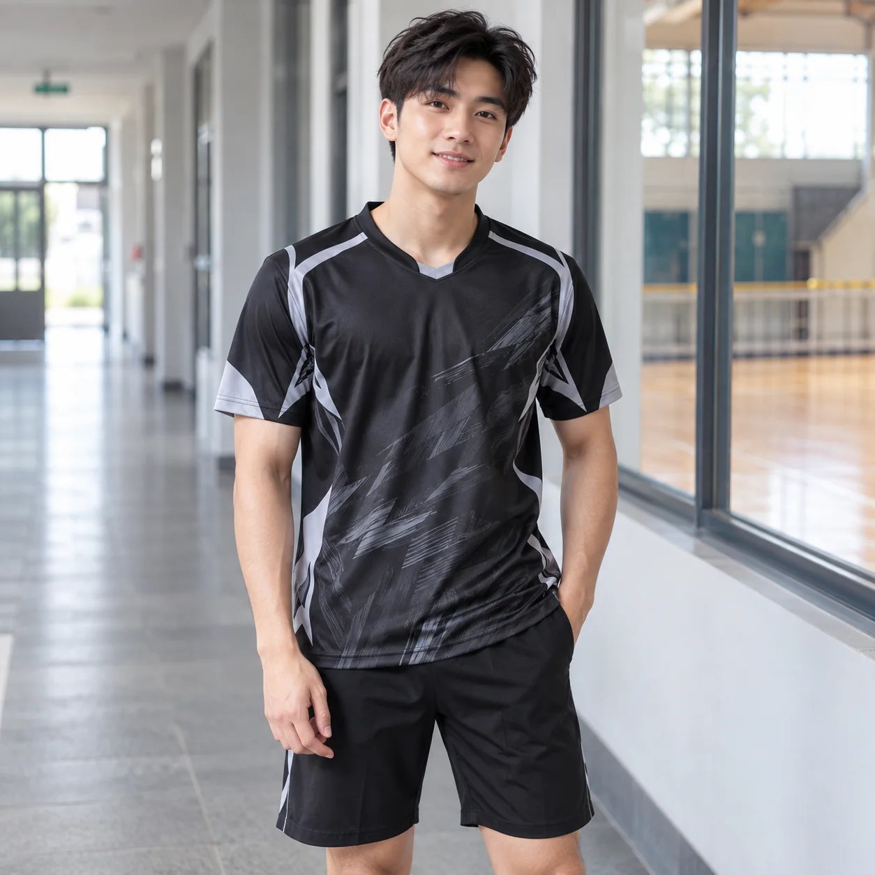 Áo Lớp Thể Thao 3D Màu Đen, In 3D Cho Học Sinh