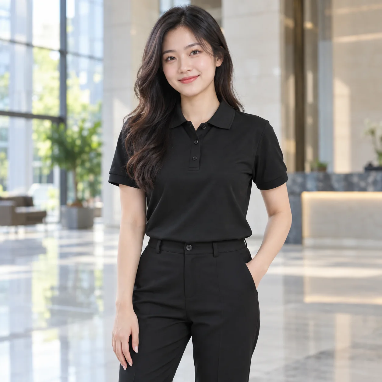 Áo Polo Đồng Phục Công Ty Màu Đen Cho Nhân Viên