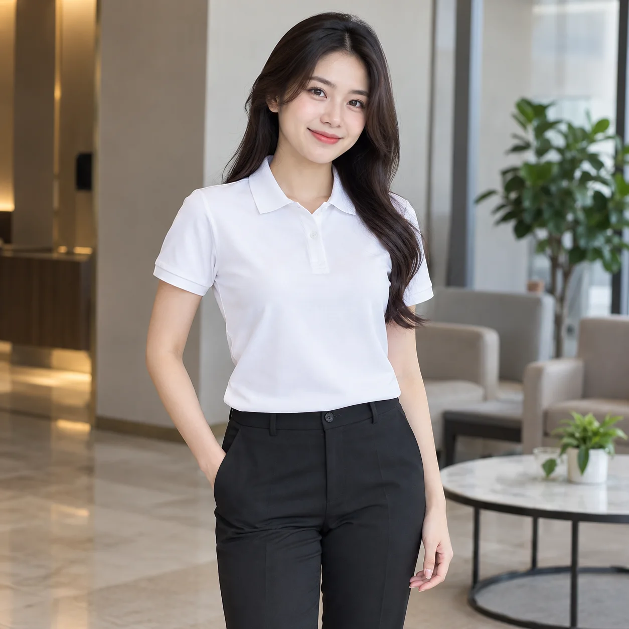 Áo Polo Đồng Phục Công Ty Màu Trắng Cho Nhân Viên – Mẫu 2