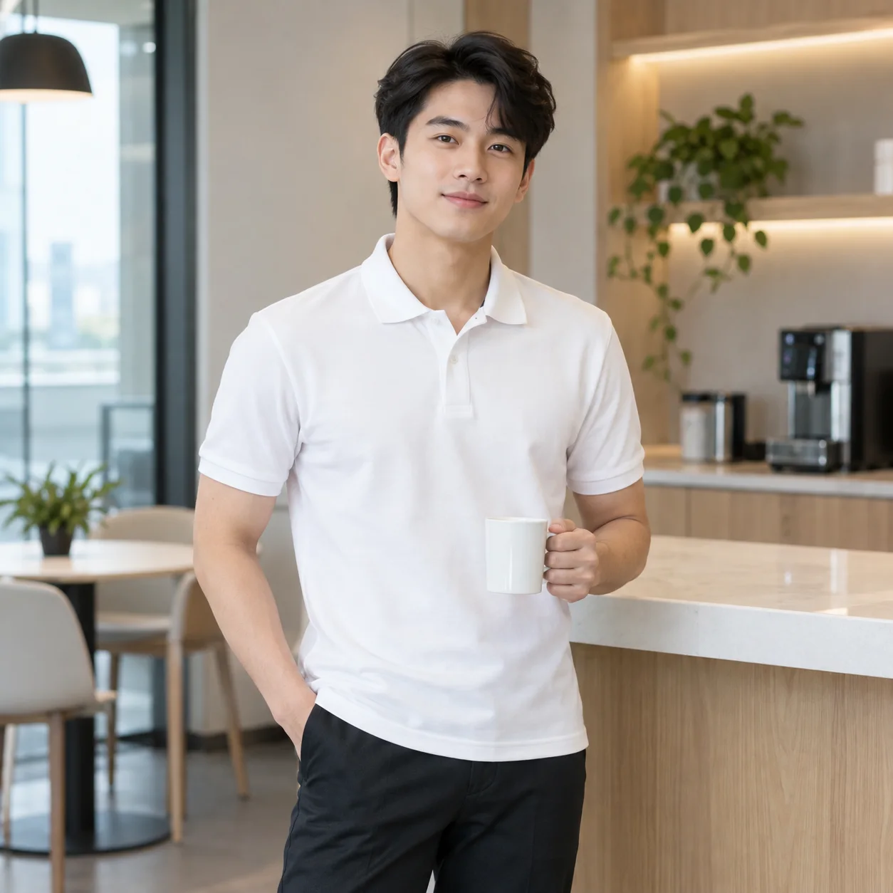 Áo Polo Đồng Phục Công Ty Màu Trắng, Cổ Bẻ Cho Nhân Viên