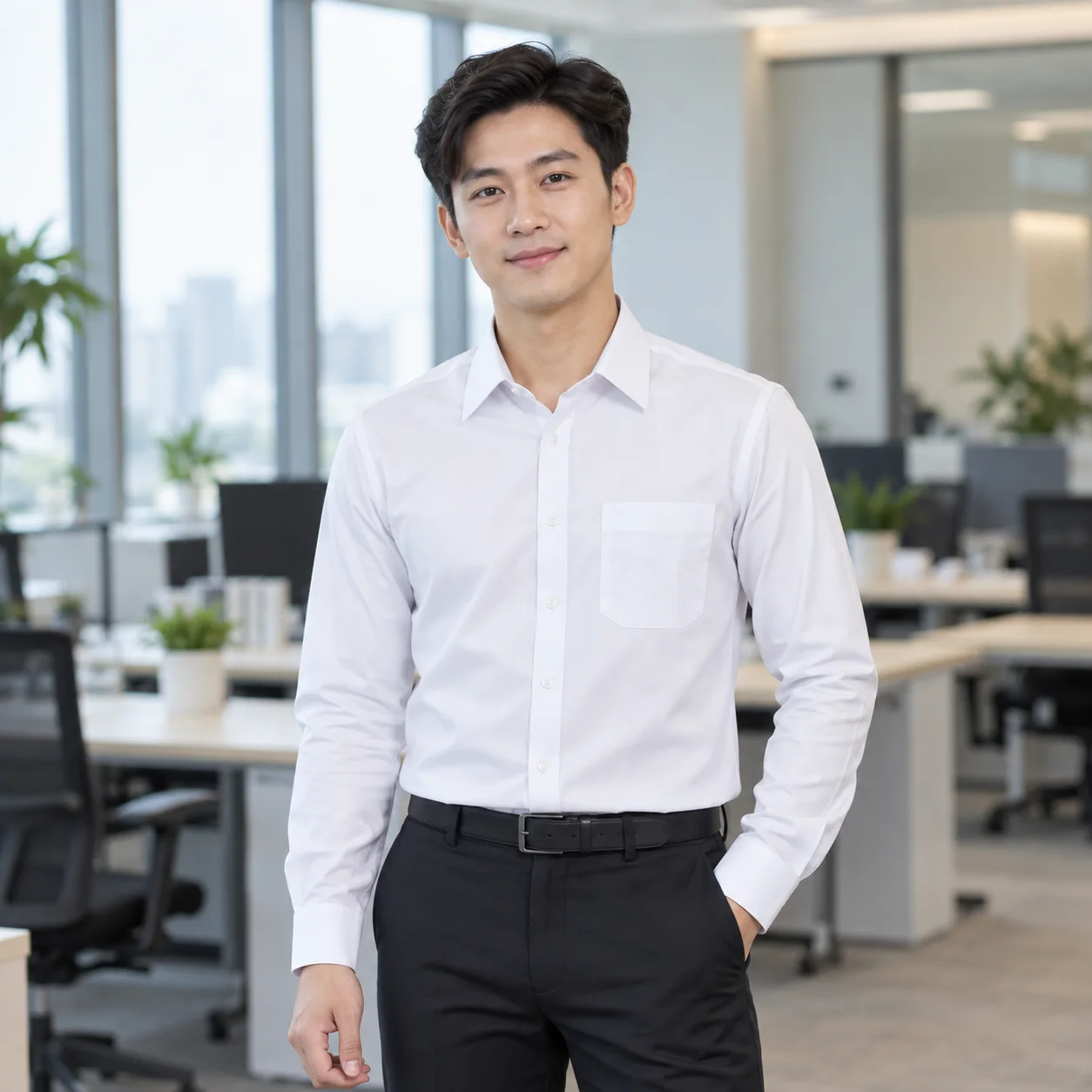Áo Sơ Mi Đồng Phục Công Sở Form Đứng Cho Nhân Viên
