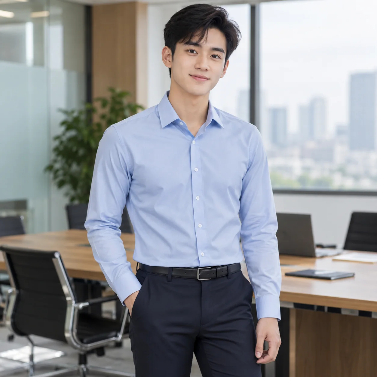 Áo Sơ Mi Đồng Phục Công Sở Tay Dài Cho Nhân Viên – Mẫu 1