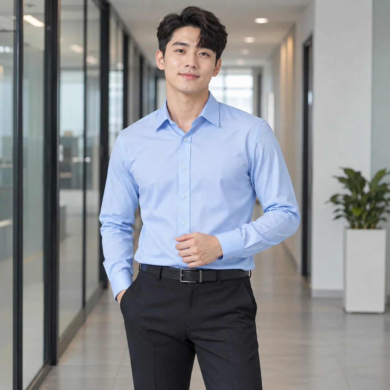 Áo Sơ Mi Đồng Phục Công Sở Tay Dài Cho Nhân Viên – Mẫu 2