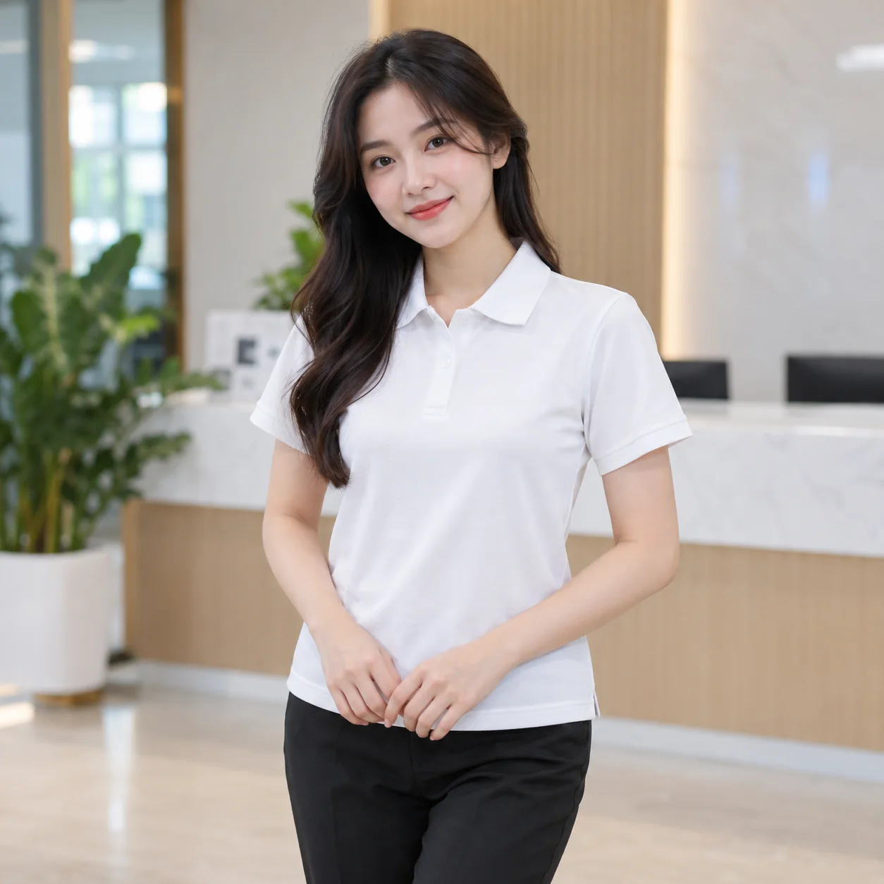 Áo Thun Đồng Phục Công Ty Màu Trắng Cho Nhân Viên – Mẫu 1