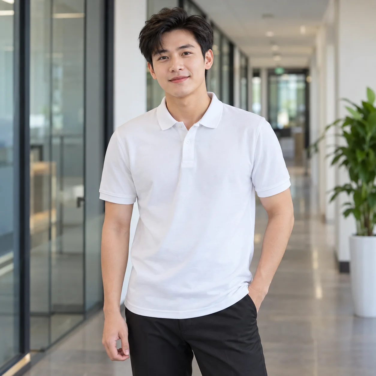 Áo Thun Đồng Phục Công Ty Màu Trắng Cho Nhân Viên – Mẫu 2