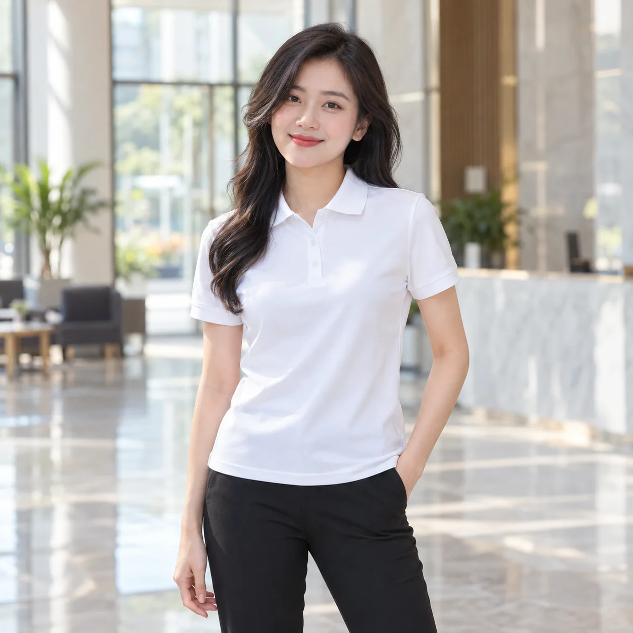 Áo Thun Đồng Phục Công Ty Màu Trắng Cho Nhân Viên – Mẫu 3