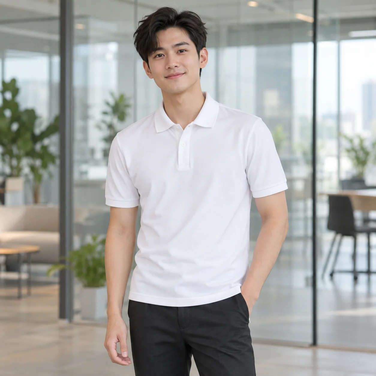 Áo Thun Đồng Phục Công Ty Màu Trắng Cho Nhân Viên – Mẫu 5