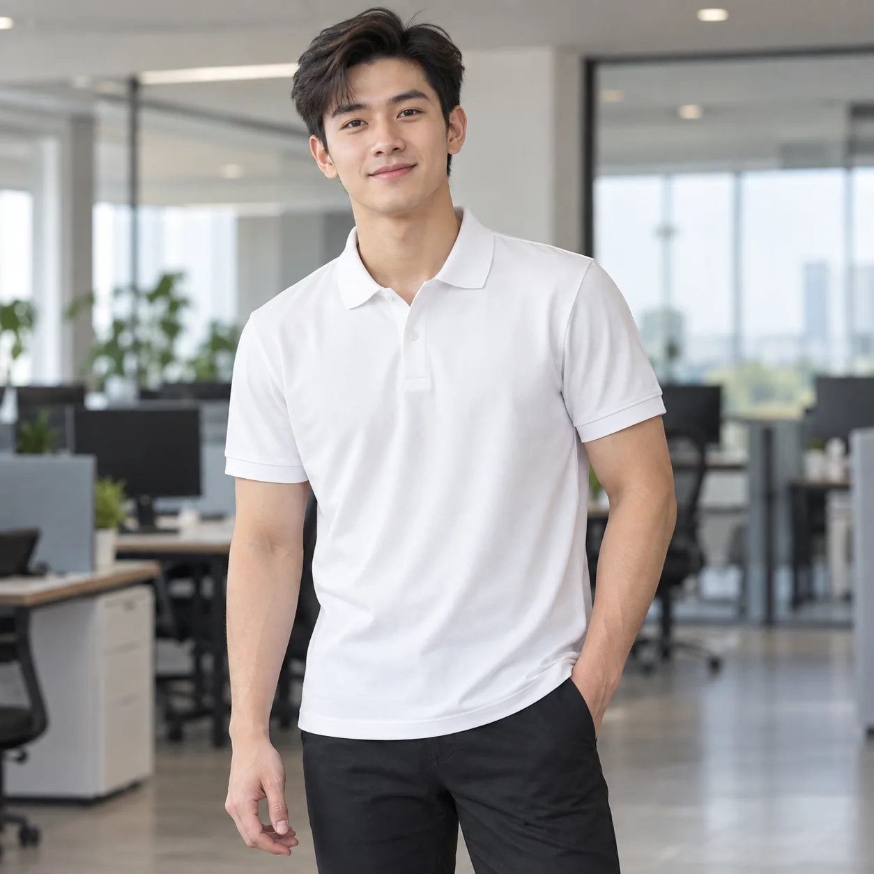 Áo Thun Đồng Phục Công Ty Màu Trắng Cho Nhân Viên – Mẫu 7