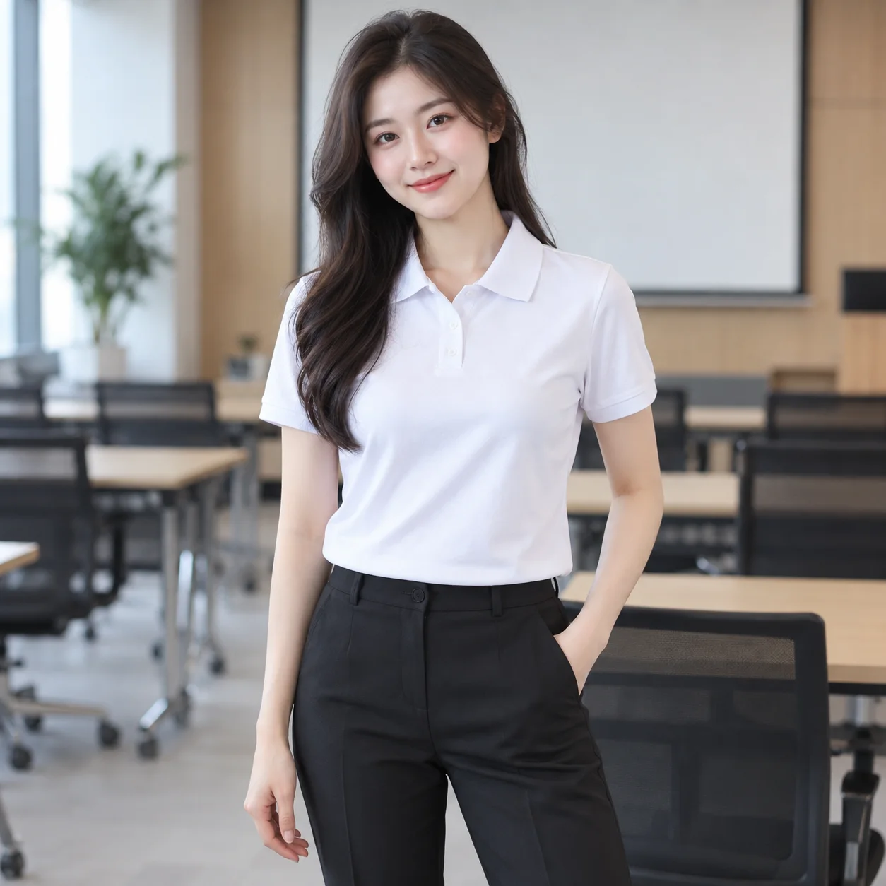 Áo Thun Đồng Phục Công Ty Màu Trắng Cho Nhân Viên – Mẫu 9