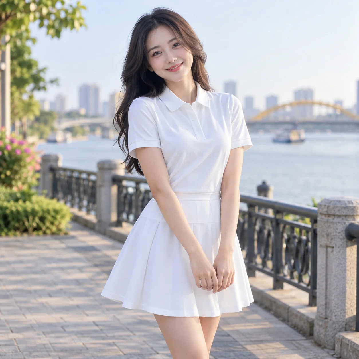 Áo Váy Đồng Phục Gia Đình Màu Trắng Cho Chuyến Đi Chung – Mẫu 2