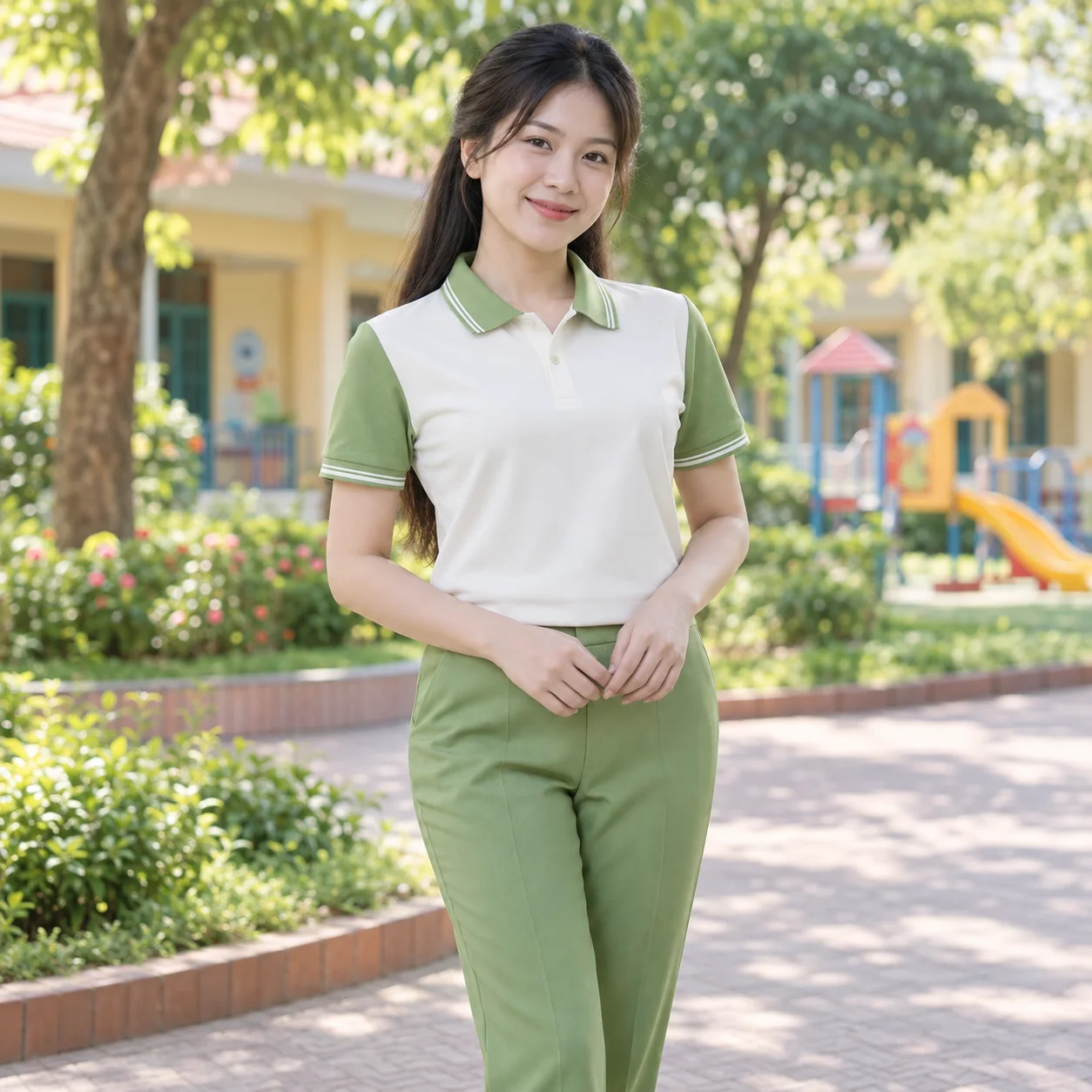Đồng Phục Mầm Non Phối Màu Cho Trường Học – Mẫu 2