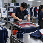 Xưởng thực hiện thêu, in lụa và ép nhiệt logo trên áo đồng phục