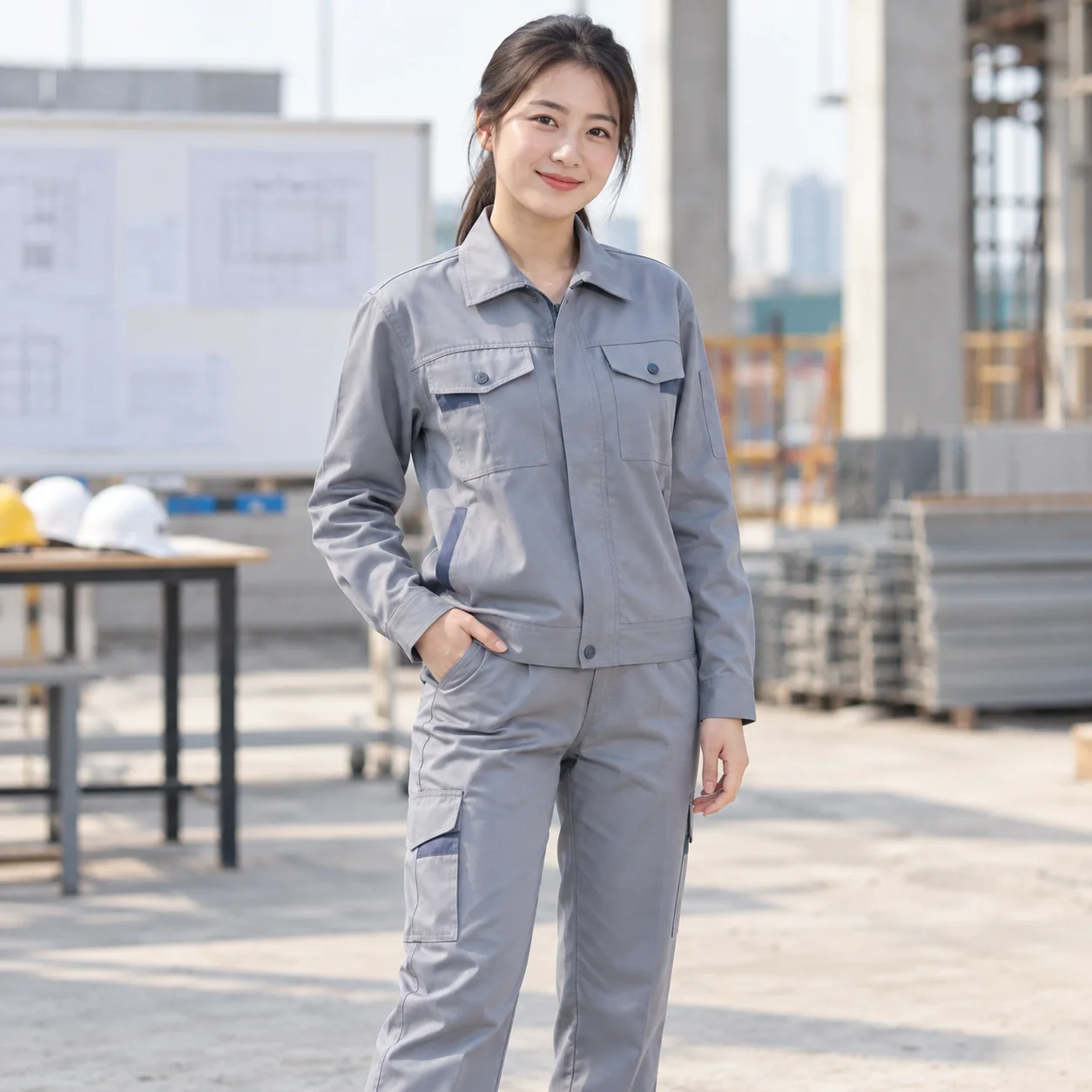 Quần Áo Bảo Hộ Lao Động Form Đứng, Mẫu 1 Cho Công Nhân
