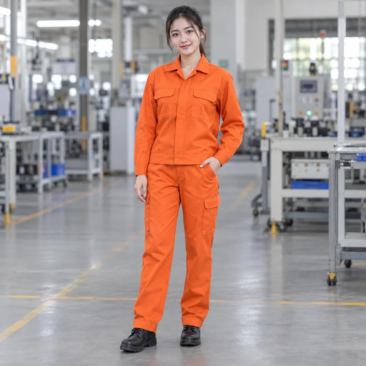 Quần Áo Bảo Hộ Lao Động Màu Cam Cho Công Nhân – Mẫu 1