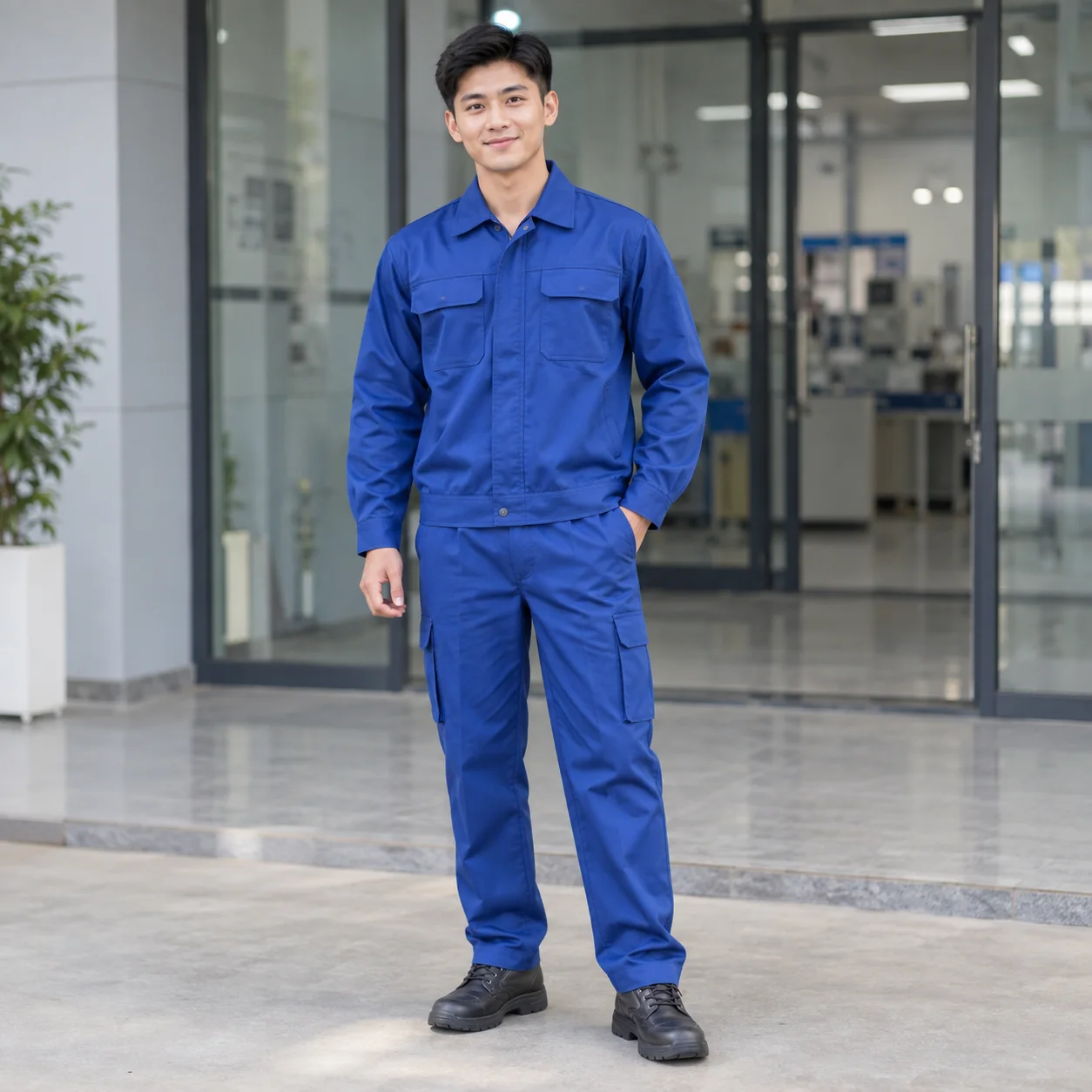 Quần Áo Bảo Hộ Lao Động Màu Xanh Dương Cho Công Nhân – Mẫu 2