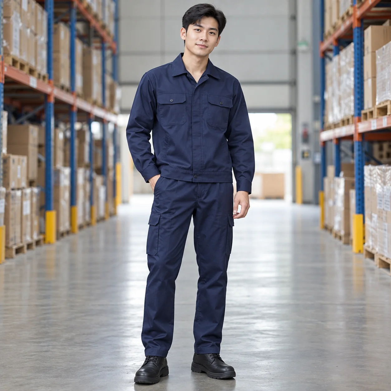 Quần Áo Bảo Hộ Lao Động Màu Xanh Than Cho Công Nhân – Mẫu 2