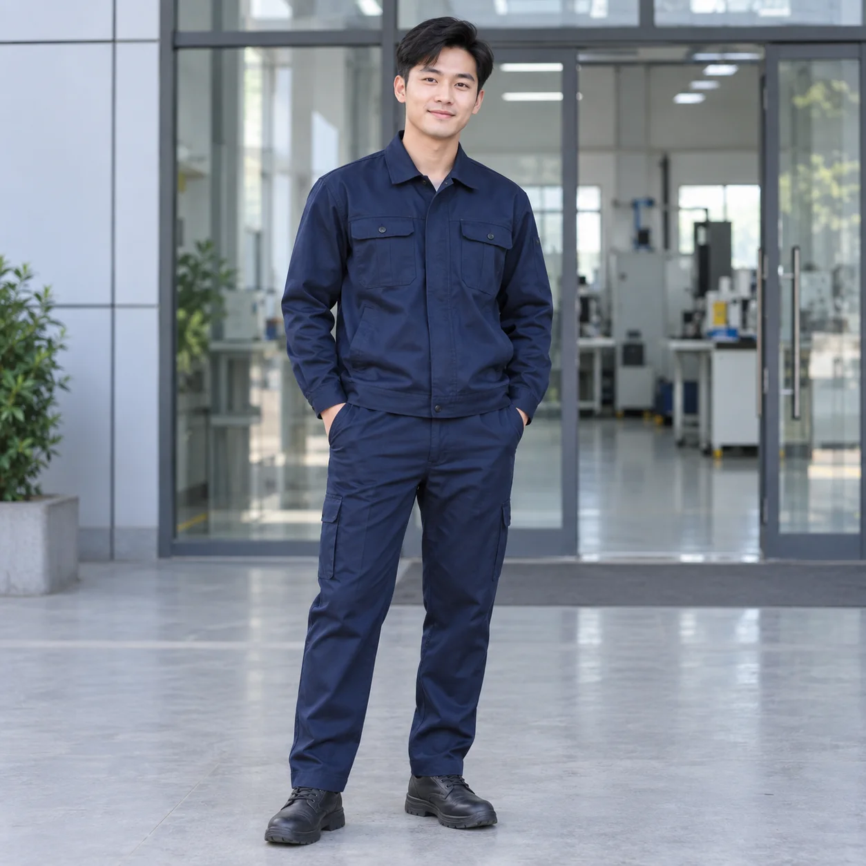 Quần Áo Bảo Hộ Lao Động Màu Xanh Than Cho Công Nhân – Mẫu 4
