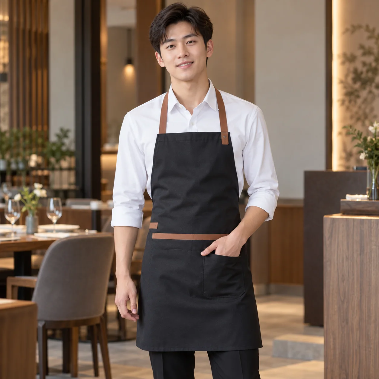 Tạp Dề Đồng Phục Form Gọn Gàng, Mẫu 10 Cho Nhân Viên Phục Vụ