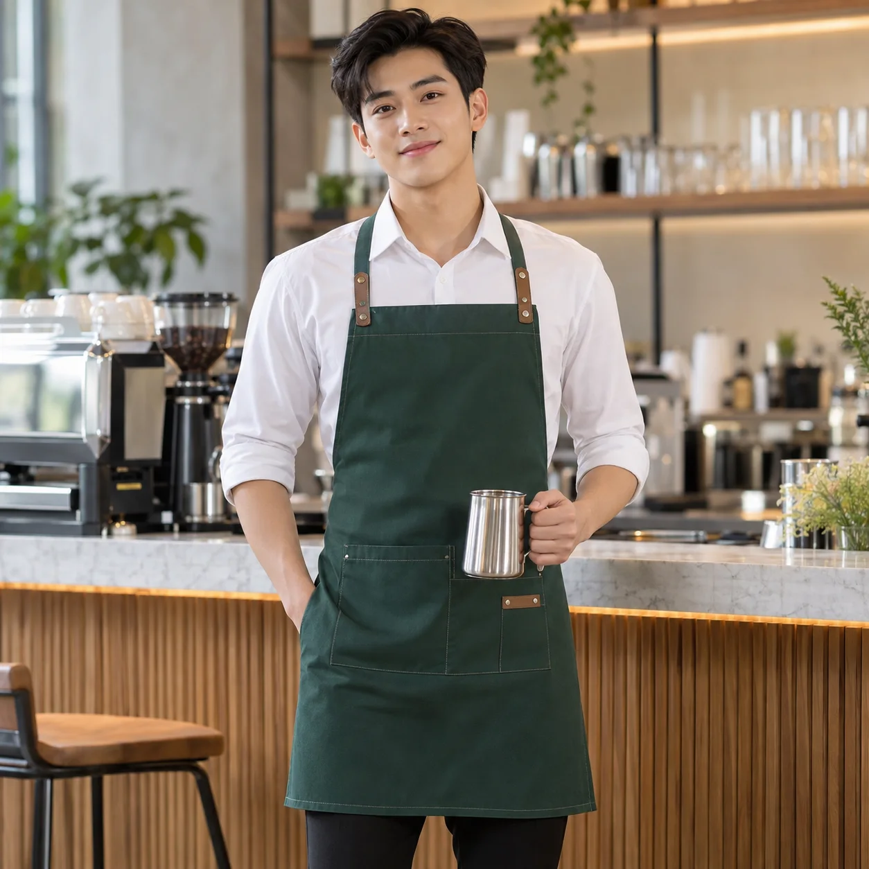 Tạp Dề Đồng Phục Form Gọn Gàng, Mẫu 7 Cho Nhân Viên Phục Vụ