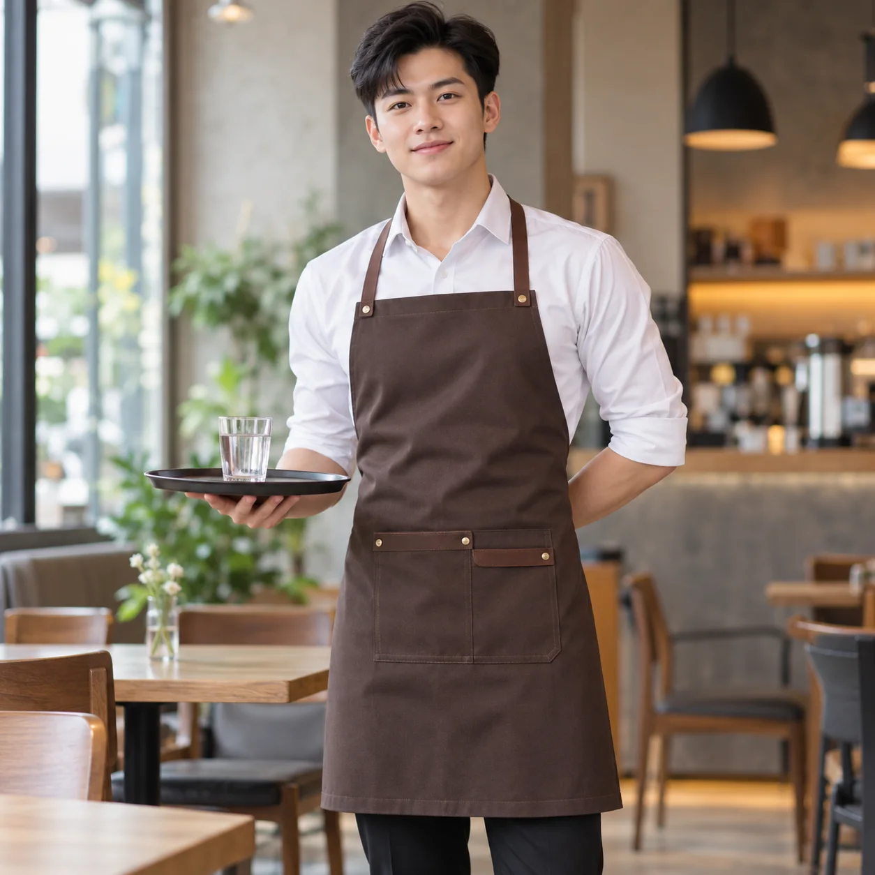 Tạp Dề Đồng Phục Form Gọn Gàng, Mẫu 8 Cho Nhân Viên Phục Vụ