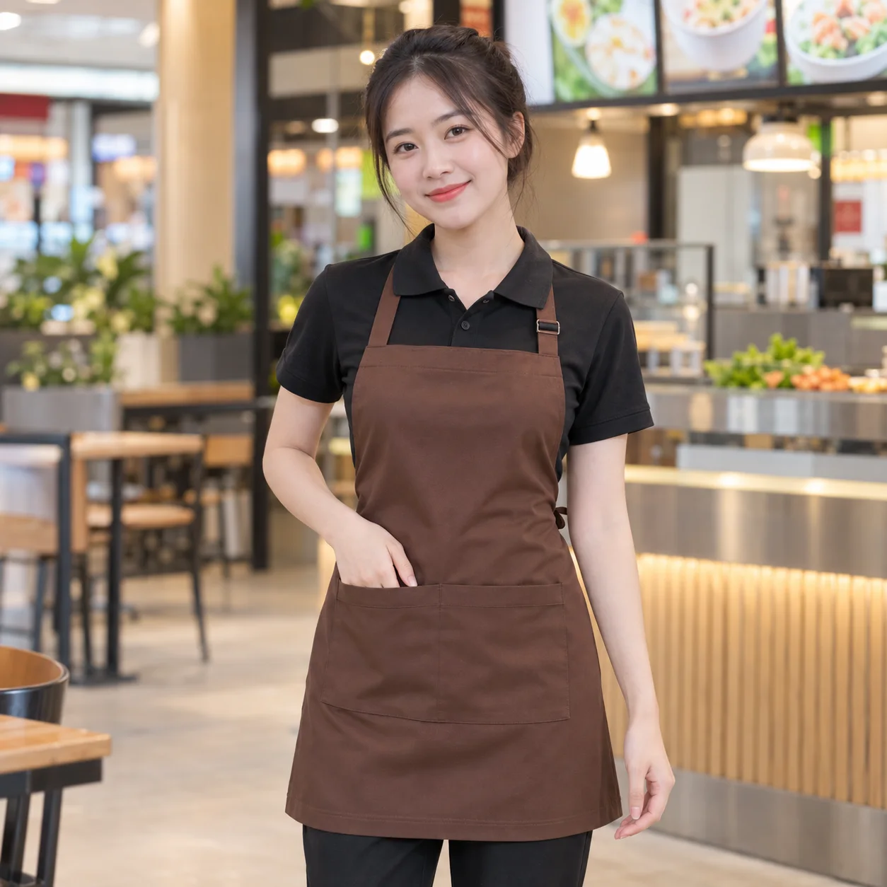 Tạp Dề Đồng Phục Form Gọn Gàng, Mẫu 9 Cho Nhân Viên Phục Vụ